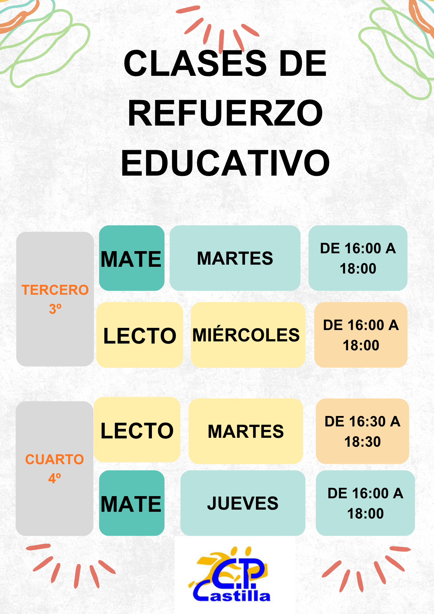 Horarios éxito educativo